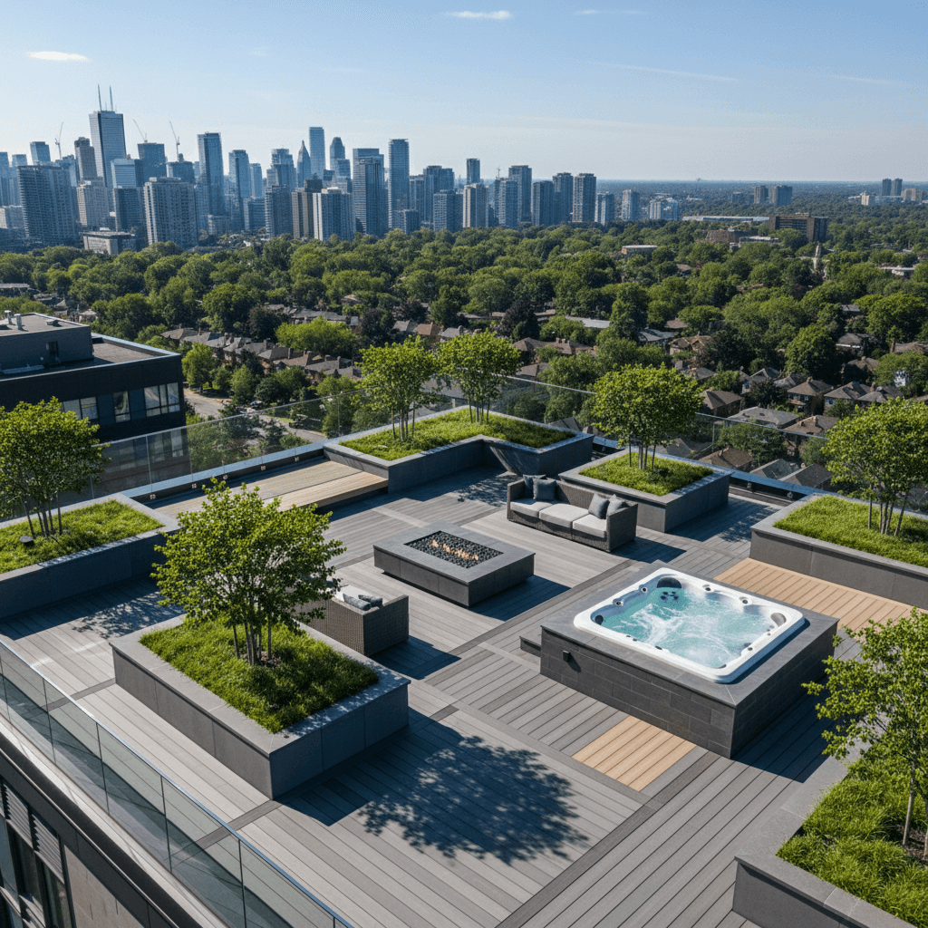 Completed high-end residential exterior space in Toronto