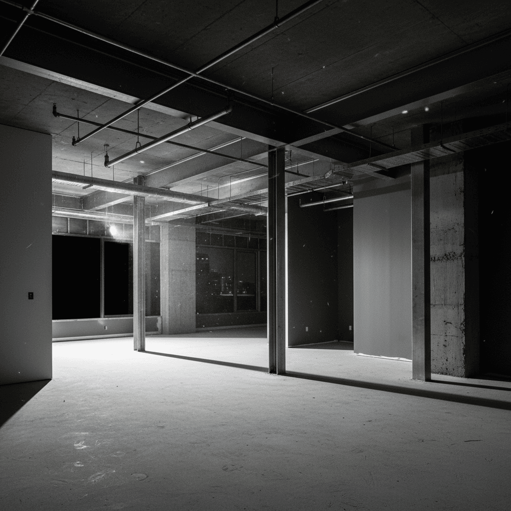 Interior view of completed commercial construction project